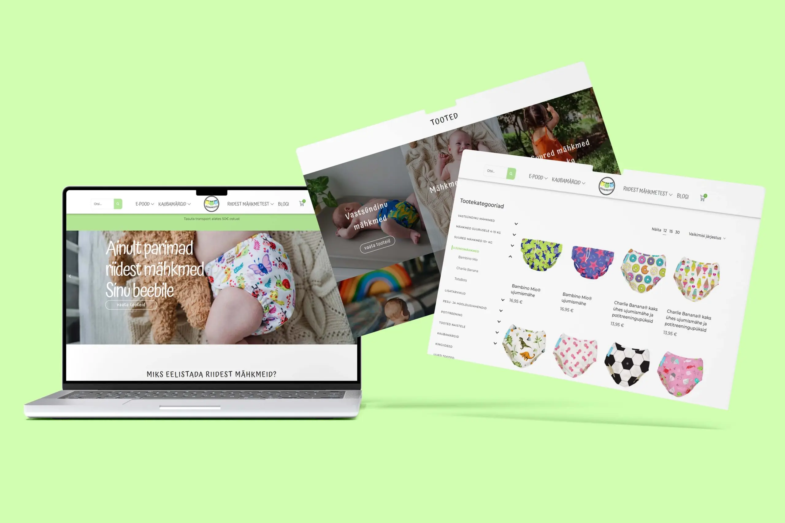 Mähkmete e-pood veebileht makett VDisain