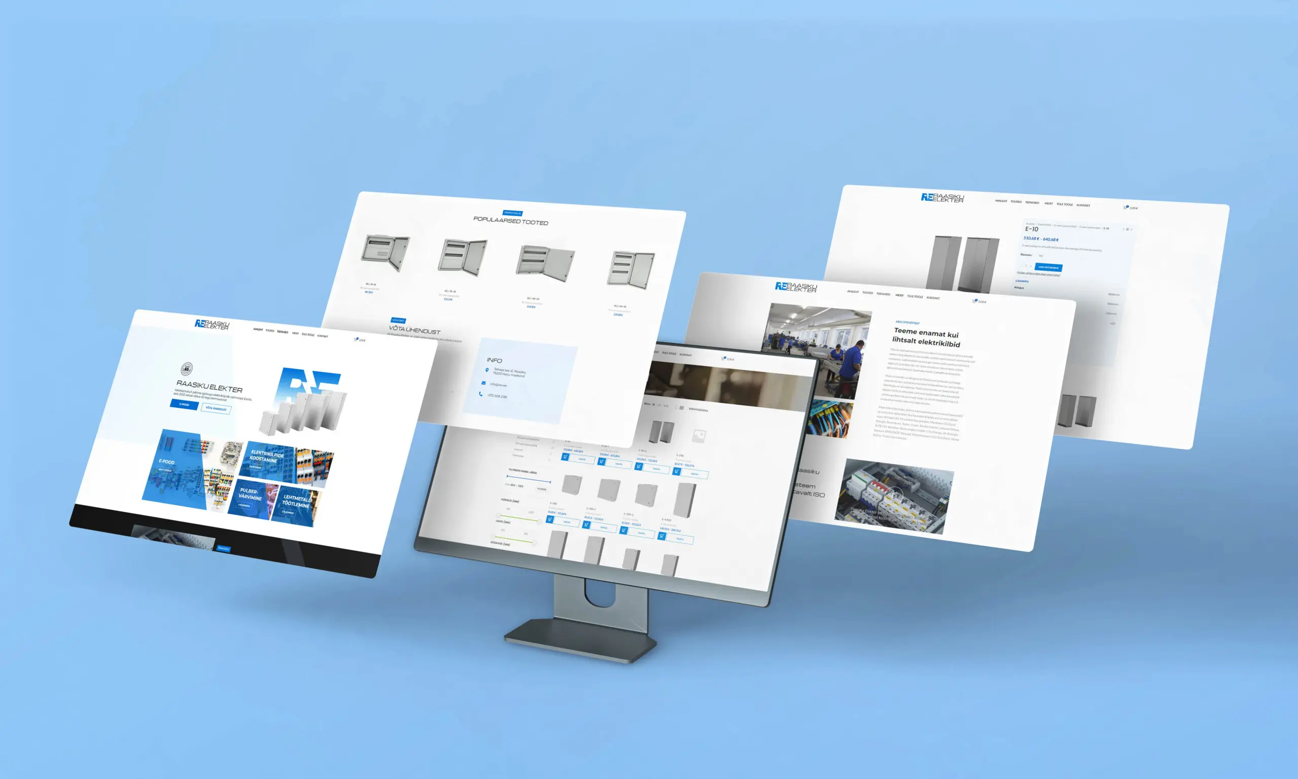 Raasiku Elekter AS veebileht makett VDisain