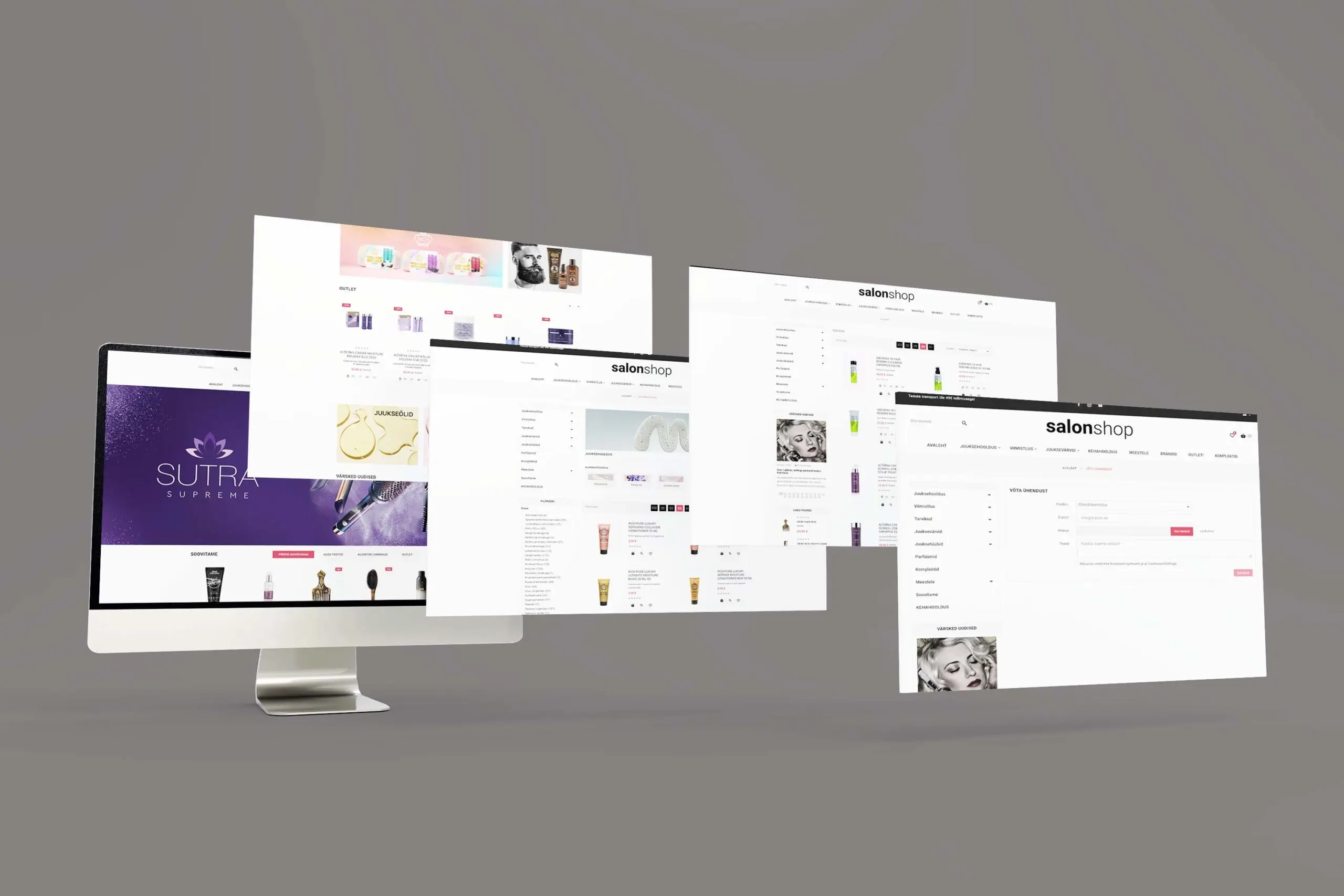 Salonshop arvutis veebileht makett VDisain