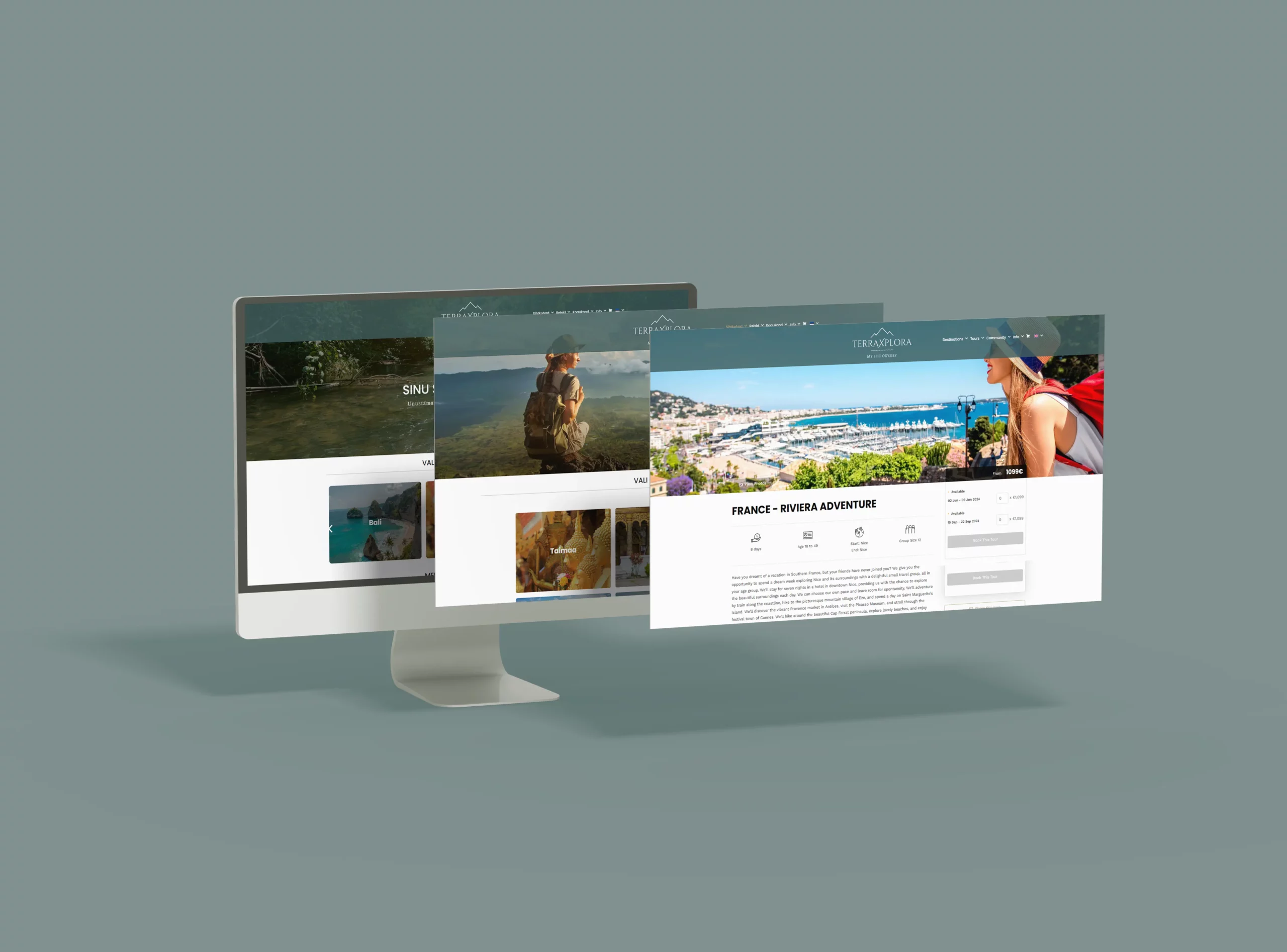 TerraXplora arvutis veebileht makett VDisain