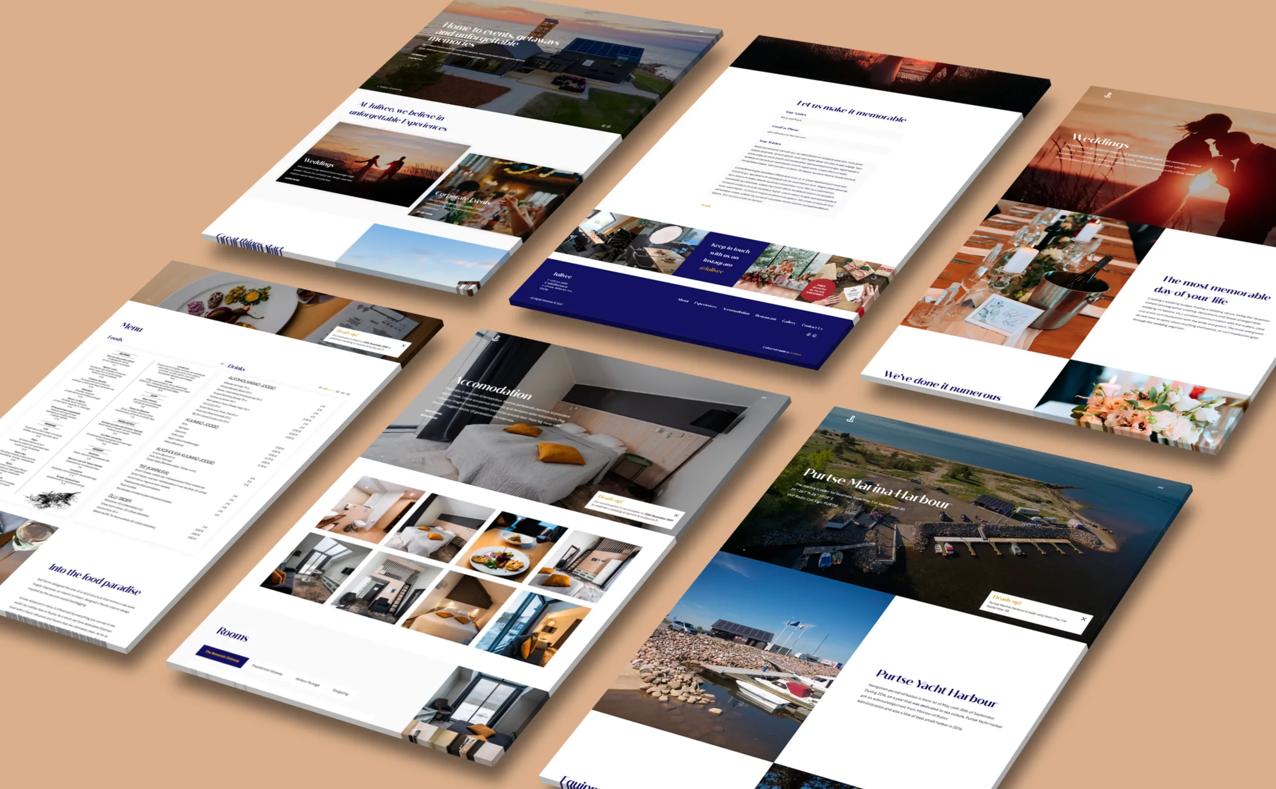 Tulivee erinevad veebilehed makett VDisain