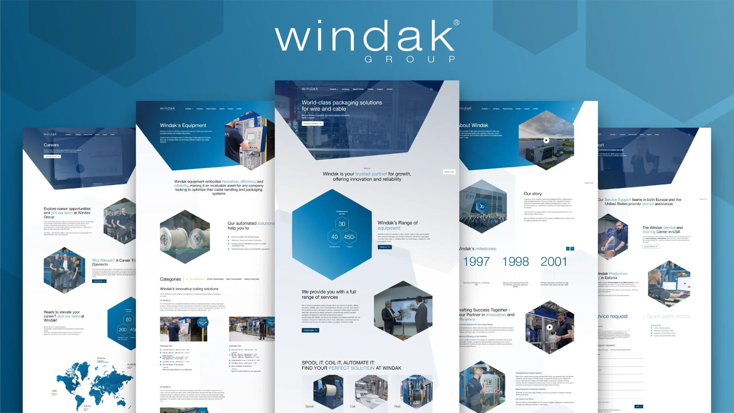 Windak Group erinevad veebilehed makett VDisain