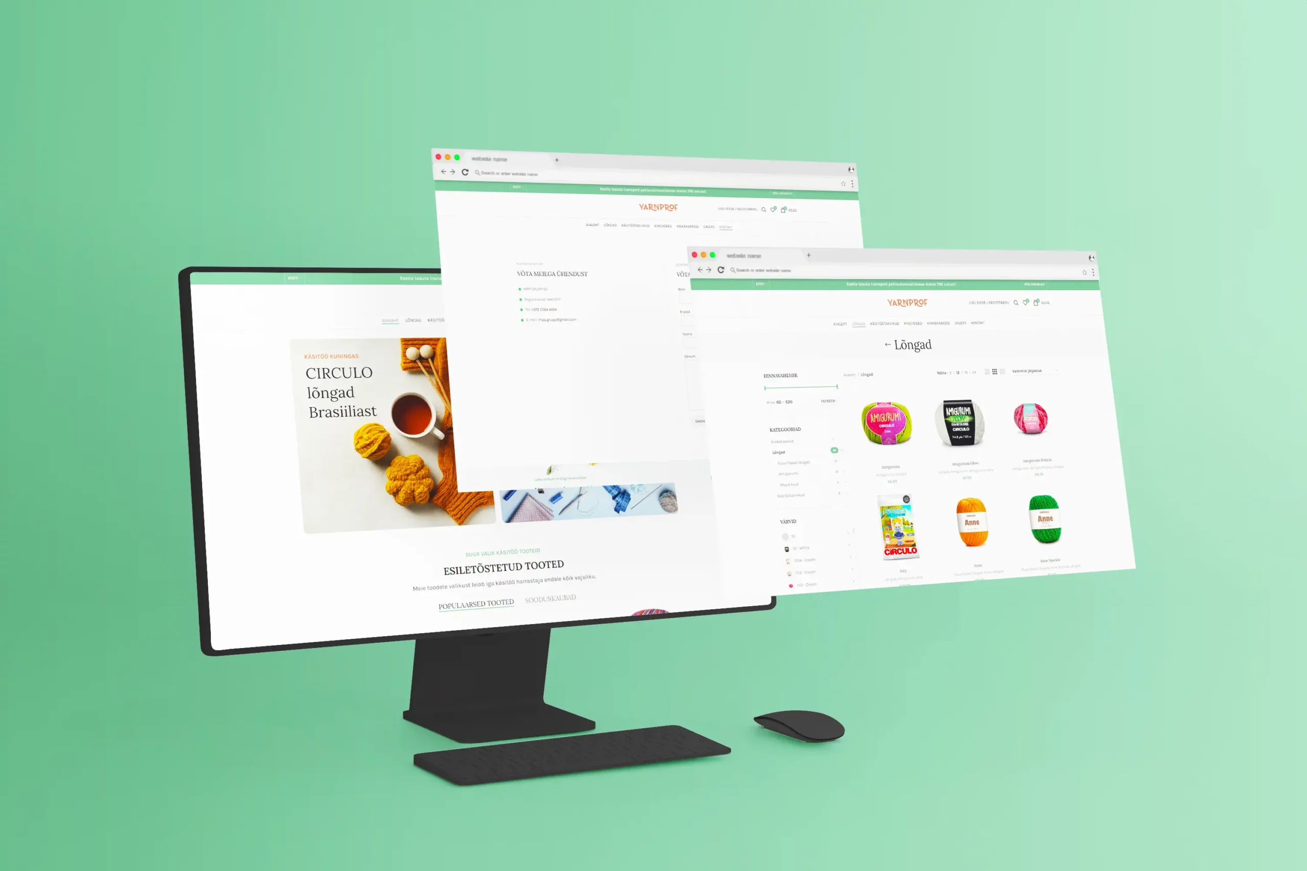 YarnProf arvutis veebileht makett VDisain