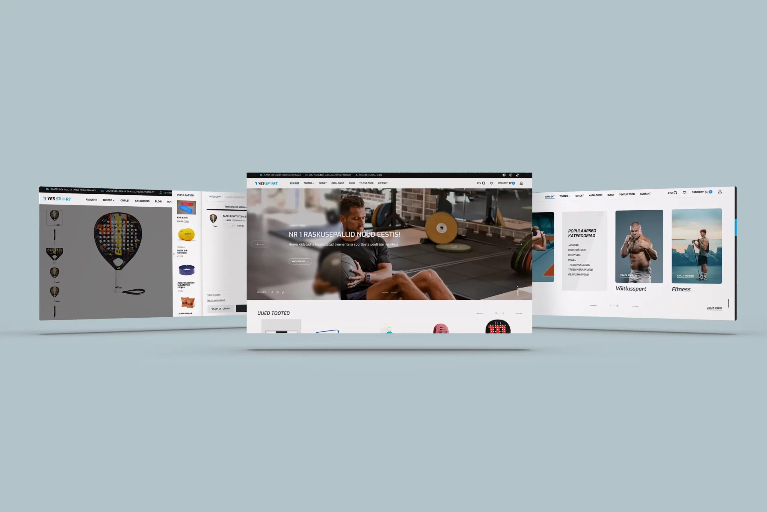 Yes Sport veebileht makett VDisain