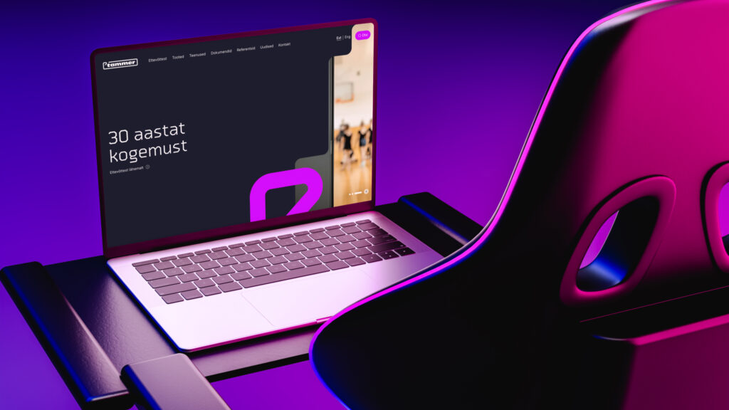 Tammer arvutis avatud veebileht kujundus VDisain