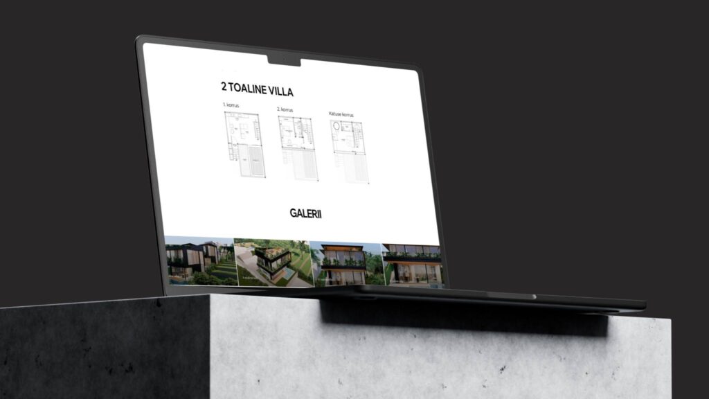 venturivillasbali-juhtumiuuring arvutis avatud veebileht VDisain