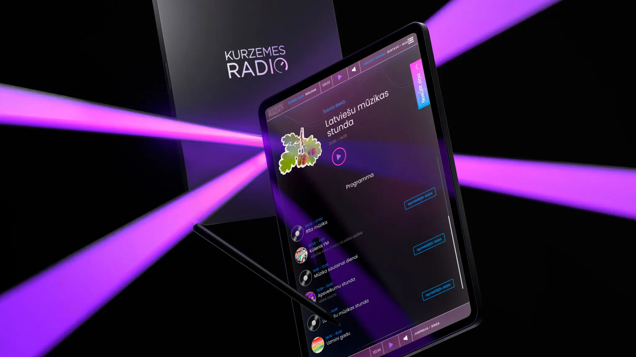 Kurzemes radio kujund tahvelarvutis