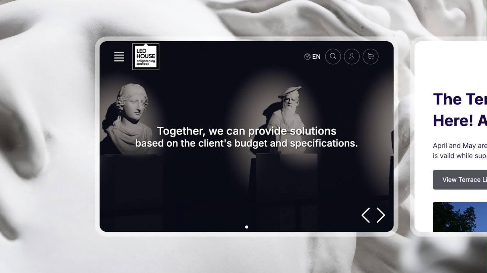 Ledhouse-juhtumiuuring tekstiga "Koos, me saame pakkuda lahendusi kliendi eelarvete ja spetsifikatsioonide baasil"