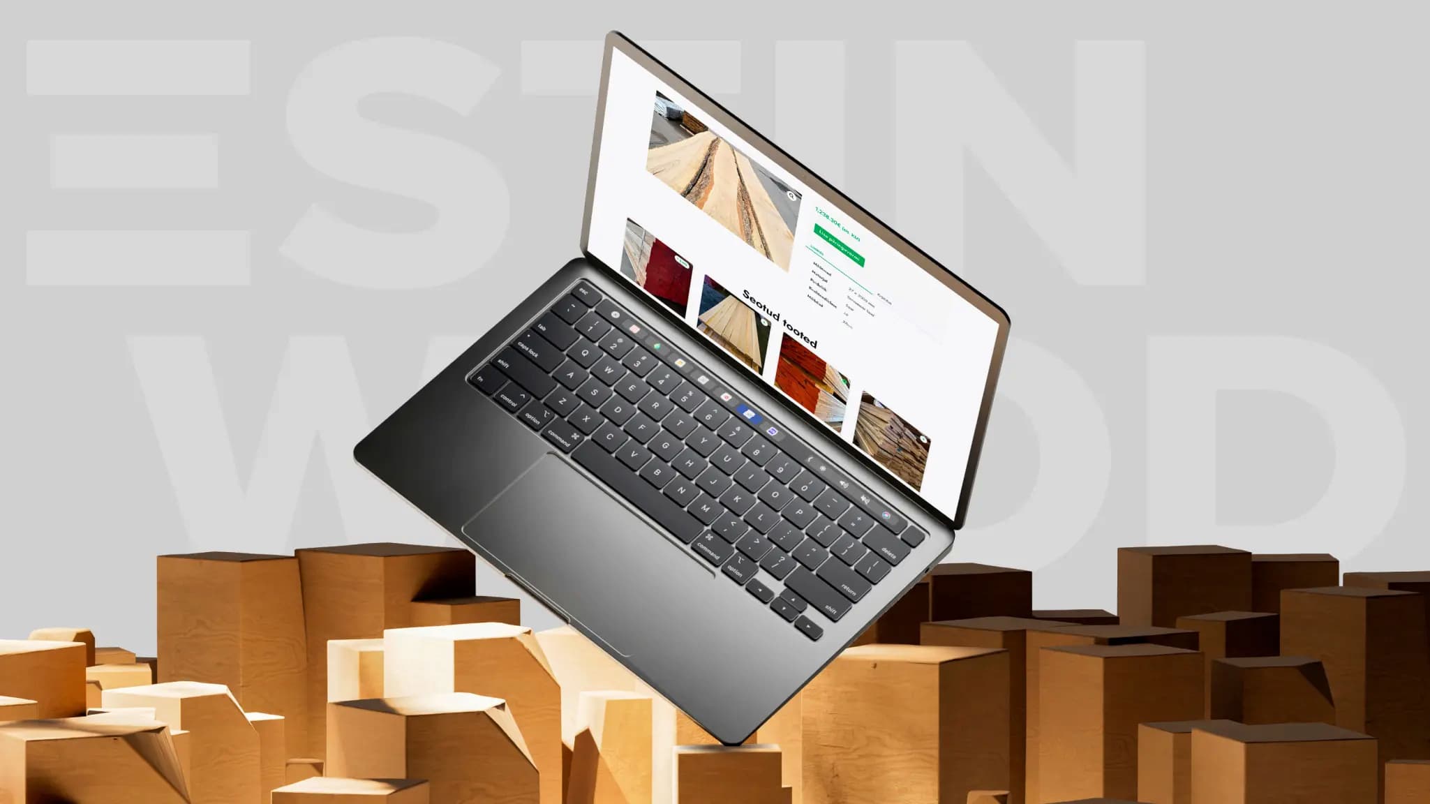 makett Estinwood arvutis mis seisab ühes nurgas puus VDisain