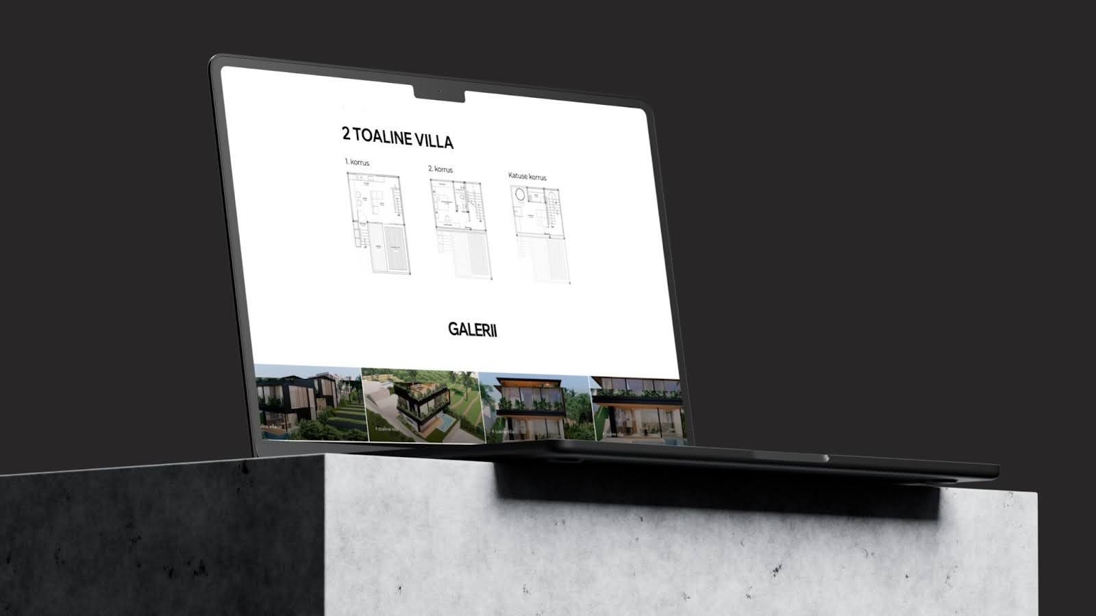 venturivillasbali-juhtumiuuring arvutis avatud veebileht VDisain