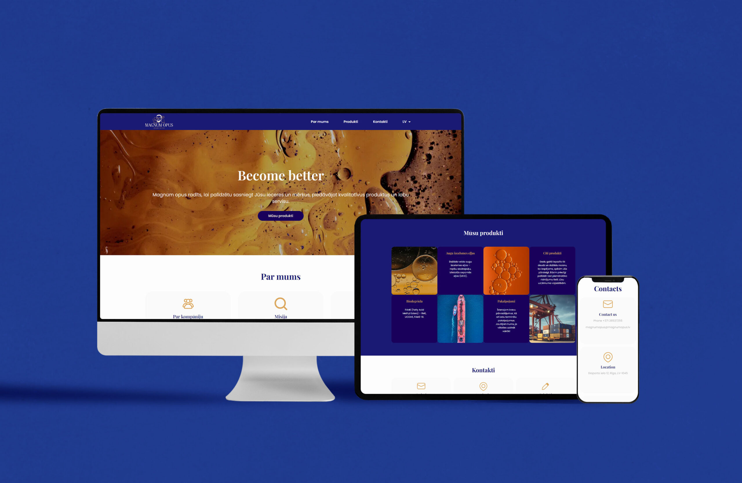 Magnum opus piedāvā kvalitatīvas augu izcelsmes eļļas un biodegvielas, kā arī citus produktus pēc pieprasījuma. Izveidojām jaunu grafisko identitāti un mājaslapu.